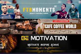create an exceptional youtube banner or channel art for you