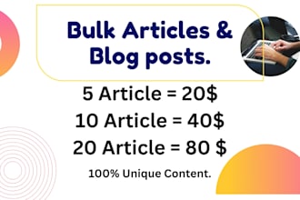 write bulk SEO articles, blog posts, and web content