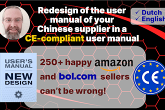 redesign the user manual of your chinese supplier to a ce compliant version