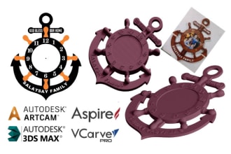 make 3d stl design for cnc machine and 3d printer in aspire, artcam, 3d relief