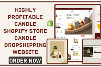 design highly profitable candle store candle shopify candle dropshipping website