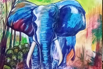 do water color, acrylic painting on canvas with shipping charges