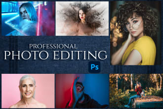 do professional photo editing, photo retouching,neon effect and double exposure