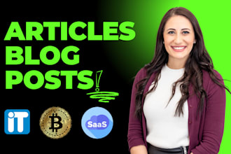 write articles on crypto blockchain fintech IT web3 law saas cloud science blogs