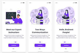design splash screen and onboarding screens for mobile app