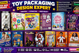 do kids, toy, games and educational packaging with free logo