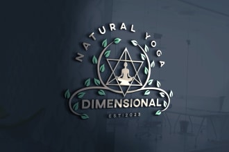 do natural yoga education wellness eco business logo design