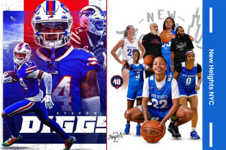 design a sports flyers and banners for baseball basketball