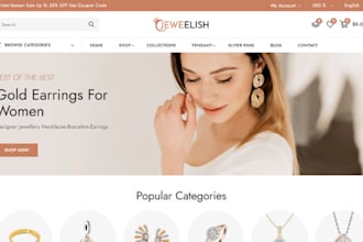 design jewelry shopify store jewelry website fashion store dropshipping store