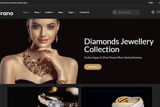 design jewelry website jewelry shopify store gold ring diamond necklace website