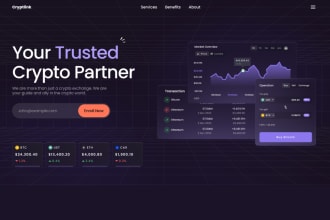 create a crypto landing page and blockchain website