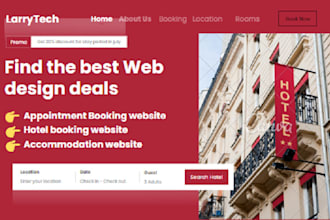 create appointment, hotel booking and accommodation website