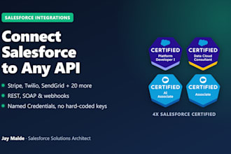 integrate salesforce with stripe, twilio, sendgrid or any rest api