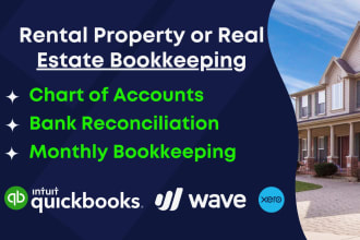 offer real estate property bookkeeping, quickbooks, xero, wave, zoho books