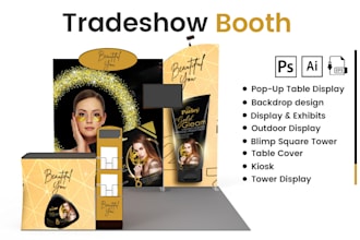design trade show booth, banner and backdrop