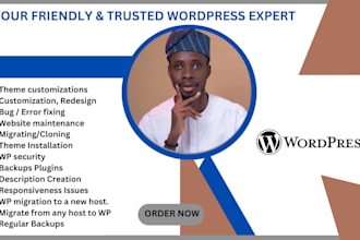 do wordpress website maintenance, customization, bug fixes, support, and updates