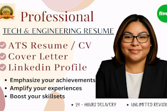 edit and upgrade your IT tech resume and cover letter, CV