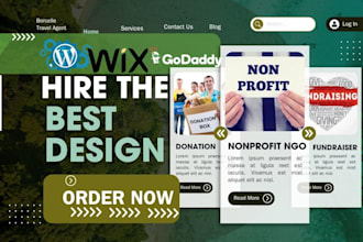 create wordpress website charity crowdfunding nonprofit donation website or logo