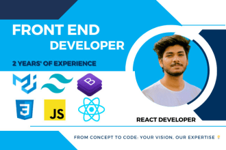 be your front end web developer with next js or react js