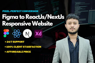 convert figma design to responsive reactjs or nextjs