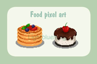 draw any food pixel art illustration