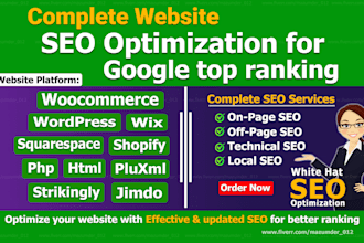 provide complete website SEO service for google top ranking