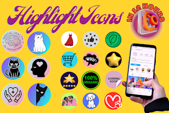 create amazing instagram highlight cover icons in 12hrs
