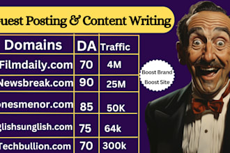 do guest post on da 50 to 90 with google index