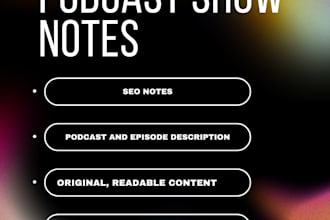 write podcast script and podcast show notes
