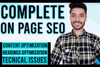 complete wordpress on page optimization, onpage seo specialist of shopify store