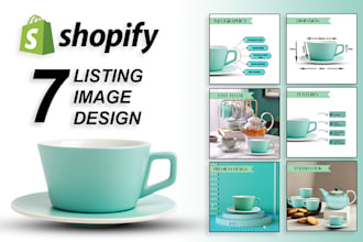 do shopify product listing image design, storefront image, main photo editing