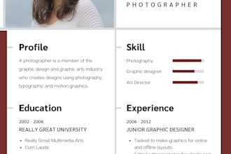 design a professional resume, CV, cover letter