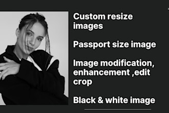custom resize passport, visa ,portfolio resume  images