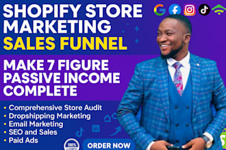 promote shopify store, shopify marketing, or sales funnel to boost shopify sales