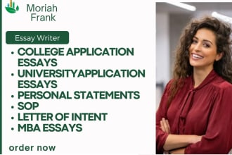 draft MBA application essays, personal statement and sop
