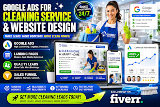 do google ads for carpet home commercial gutter cleaning leads and build website