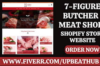 design best shopify butcher store sea food marine restaurant meat shop website