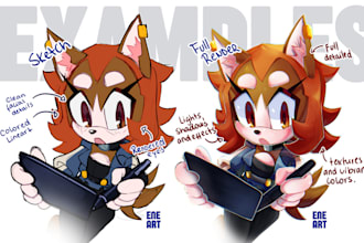do sonic fan arts or draw your oc in sonic style