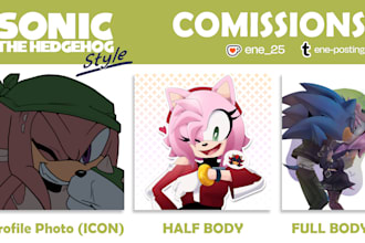 do sonic fan arts or draw your oc in sonic style