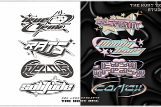 design custom y2k logo for your streetwear brand
