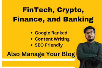 write SEO friendly content on fintech crypto and finance