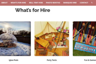 design party rental website, booking website, event planning website