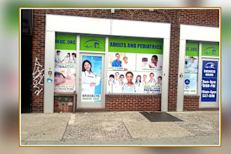 do unique storefront, window graphics, and  shopfront