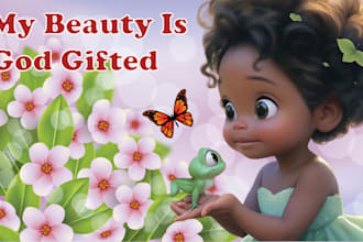 draw cute american african children books and cute animal