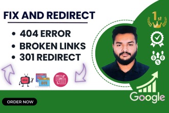 fix 401, 404 errors, broken link, 301 redirect technical SEO
