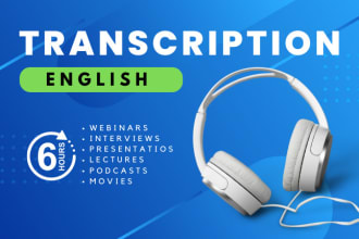 do audio and video english transcription within 12 hours