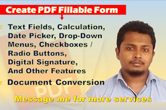 create PDF fillable form and convert PDF to word or excel