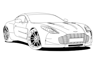 draw a awesome line art vector of car or any vehicle