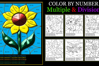 design math color by number interior for kids