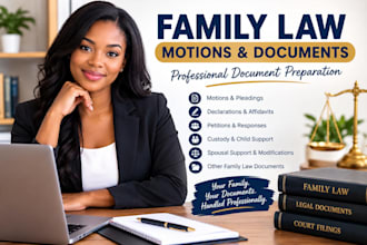 prepare family law motions, pleadings and court documents